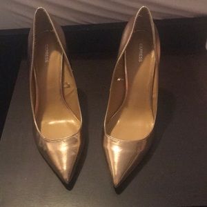 Express gold high heels
